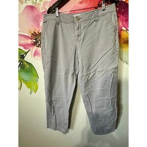 Liz Claiborne Womens Pants Size 14 Classic Chino Twill Crop Cotton Blend